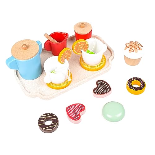 UPKOCH 1 Satz Holzspielzeug Miniatur-Dekorationen Miniatur-hausdekor Miniaturmöbel Winziges Hausdekor Dessert-spielset Tea-time-spielset Spielzeughausverzierungen Miniaturdekore Hölzern von UPKOCH