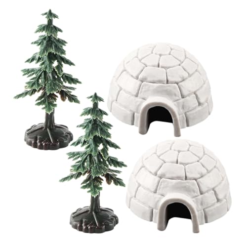 UPKOCH 1 Satz Iglu-Modell Pädagogische Figur Antarktis-Figur Mini-Weihnachtsbaum Weihnachtsdorf Zubehör Polarfiguren Mini-iglu-Spielzeug Mini-weihnachtsfiguren Realistische Zahlen Plastik von UPKOCH