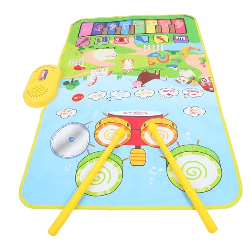 UPKOCH 1 Satz Jazz-schlagzeugmatte Für Musikteppich Für Musikalische Klavierdecke Musikmatte Für Kinderspielzeug 2-in-1-percussion-drum-matte Krabbeldecke Polyester von UPKOCH