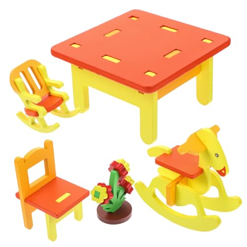 UPKOCH 1 Satz Kinderspielzeug Esstisch Puzzle-Modell aus Holz Mädchenspielzeug Spielset aus Holz Rätsel dekoratives Holzhandwerk 3D-Puzzles aus Holz dreidimensional schmücken Arbeit von UPKOCH