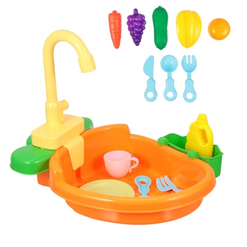 UPKOCH 1 Satz Kinderwaschbecken kinderküche Kitchen küche kindergeschenke Toys Blase Wasserspiel pädagogisches fantasievolles Plastik Orange von UPKOCH