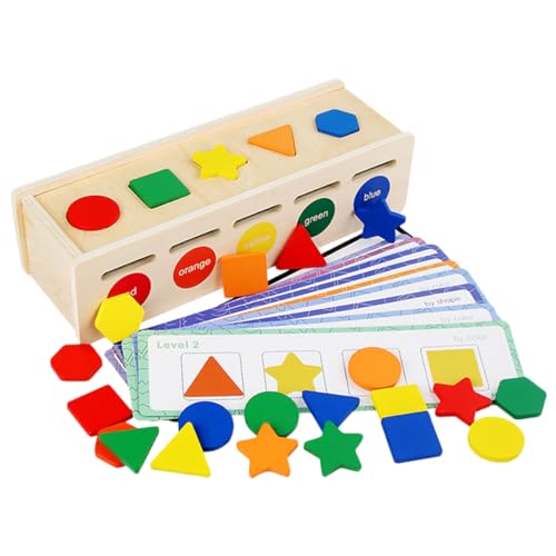 UPKOCH 1 Satz Klassifikations-lernbox Kinderspielzeug Lernspielzeug Für Zur Farbklassifizierung Tragbare Passende Spielzeuge Holzspielzeug Für 2 Jährige Puzzle Hölzern von UPKOCH