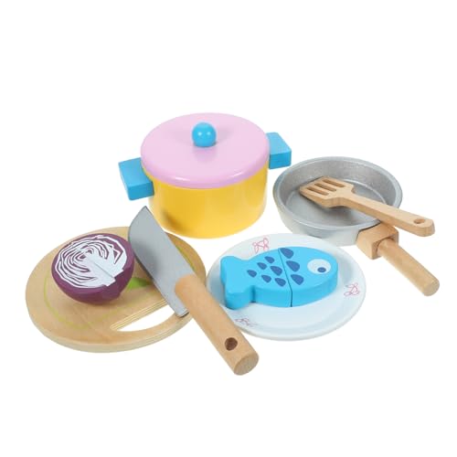 UPKOCH 1 Satz Küchenspielzeug küche Kitchen Toys for Spielzeugküchenset kochset Lustiges kochendes Küchengeschirrspielzeug Kochspielzeug aus Holz hölzern von UPKOCH