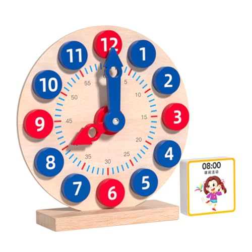 UPKOCH 1 Satz Lernen Uhr kinderlernuhren lernuhr Spieluhr uhrzeit Lernen kinderzimmer Uhr spielzeuge Kinderuhr Lernen Lehruhr aus Holz lustiges Uhrenspielzeug hölzern von UPKOCH