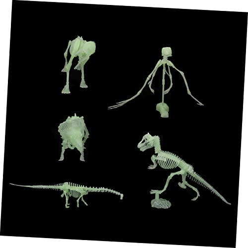 UPKOCH 1 Satz Leuchtendes Dinosaurier-Modell Skelette Fossiles Spielzeug Echtes Skelett Dinosaurier-unterrichtsstütze Pädagogisches Stammspielzeug Skelettfiguren 3D-Puzzle Weiß Plastik von UPKOCH