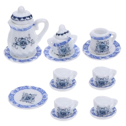 UPKOCH 1 Satz Mini-Keramik-teeservice Mini-teekessel 1/12 Puppenhauszubehör Spielzeugküchenzubehör Mini-teetasse Miniteller Puppenhaus-küchenzubehör Mini- - Küche Spielset von UPKOCH