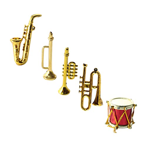 UPKOCH 1 Satz Mini-Saxophon Instrumente Mini-Gitarre -Trompete Mini-Baumhaus musikspielzeug Musikalisches Zubehör Mini-Hausverzierung Mini-Hauseinrichtung Plastik Golden von UPKOCH