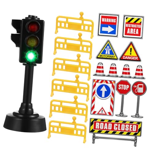 UPKOCH Mini-verkehrszeichen-Set Für Jungen Und Mädchen Verkehrszeichen-Spielzeug 1 Set Verkehrsspielzeug Lichter Lernspielzeug von UPKOCH