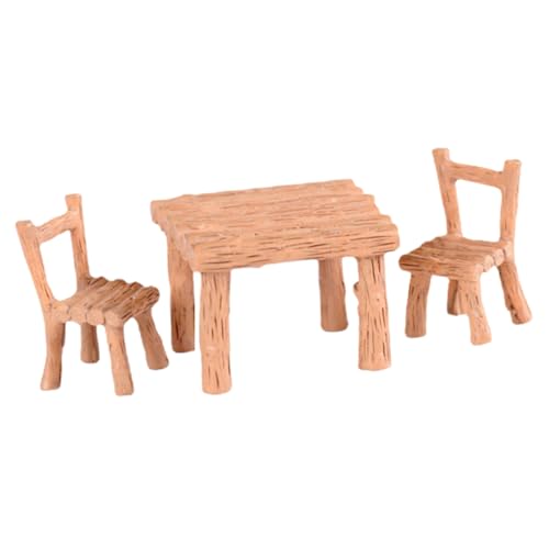 UPKOCH 1 Satz Puppenhausdekoration Miniatures puppenstubenmöbel Dollhouse Furniture Miniaturstuhl Harzmodell Kinderbett-Hochstuhl Miniaturen Möbelmodell Mini-Schreibtisch Kunstharz Brown von UPKOCH