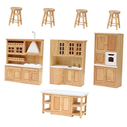 UPKOCH 1 Satz Miniatur-küchenmöbel Mini- -küchenmöbel Puppenhausschränke Im Maßstab 1:12 Miniatur-puppenhausmöbel Layout-Requisiten, Desktop-dekor Kleines Hölzern Kleine Möbel Jahrgang von UPKOCH