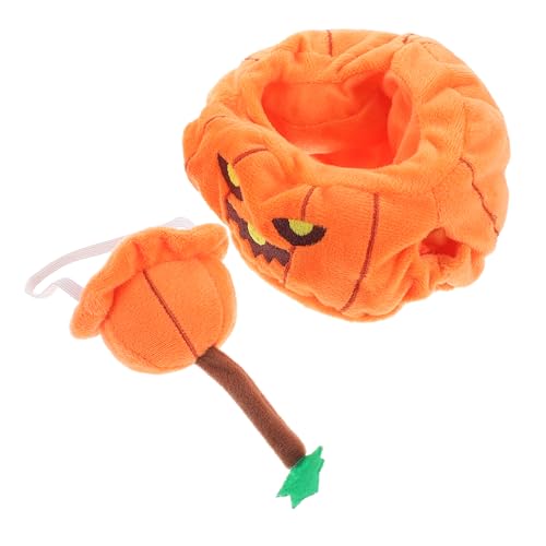 UPKOCH 1 Satz Puppenkleidung Kürbiskostüm Kostüme Kürbis Kostüm Miniaturen Kürbis Babykostüm kinderpuppe Halloween Puppenmütze Puppenkostüm Polyester Orange von UPKOCH