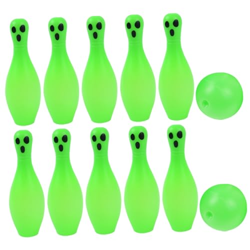 UPKOCH 1 Satz Rasen-Bowling Halloween Halloween Toys glowingtoys Glowing Toy glühen Stift Karte Halloween-Bowlingkugeln Bowling, das im Dunkeln leuchtet Sport Light Green von UPKOCH