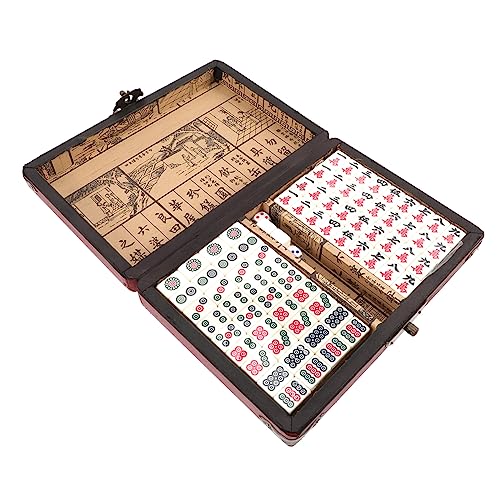 UPKOCH 1 Satz Reise-Mahjong Puzzle- Mahjong-Spielzeug tragbares Mahjong-Spiel Mahjong-Kit familienspiele Family Game Zubehör für Mahjong-Spiele Reisespiel-Requisiten Acryl von UPKOCH