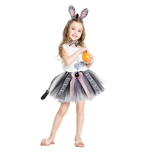 UPKOCH 1 Set Zebra-kostüm Tutu-Rock Ohren Stirnband und Schwanzfliege für Erwachsene Halloween Karneval Cosplay von UPKOCH