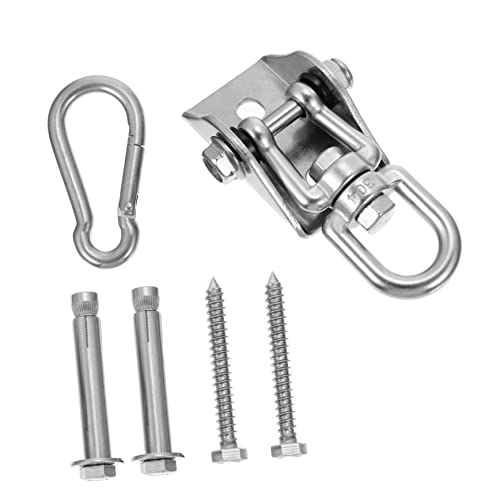 UPKOCH 1 Satz Schaukelhaken Deckenhaken, robust schwenkbare Haken schwere Decke deckenbefestigung Decken Halterung Schaukelring für Hängematte Swing-Schnallenbasis Rostfreier Stahl Silver von UPKOCH