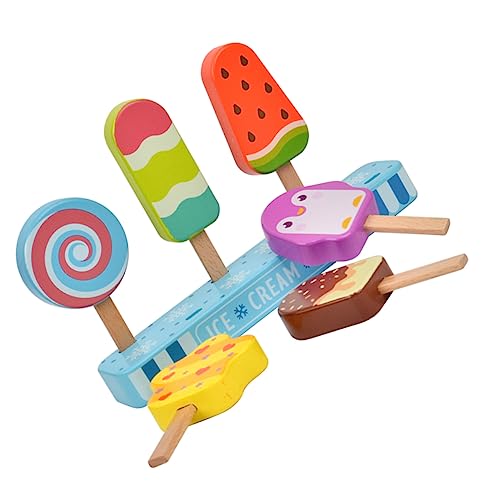 UPKOCH 1 Satz Simulations- kinderküche Eiscreme ziernieten Eiscreme Set Rollenspiel verkleidung Eisspielzeug für Kleinkinder hölzern Colorful von UPKOCH