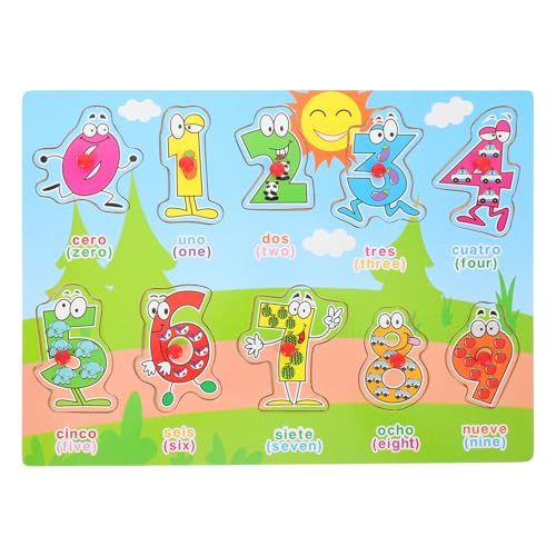 UPKOCH 1 Satz Spanisches Puzzle kinderpuzzle Holzpuzzle Puzzlespielzeug für Kleinkinder Erziehungsspielzeug für holzspielzeug Puzzlematte Spanisch-Lernspielzeug Puzzle für von UPKOCH