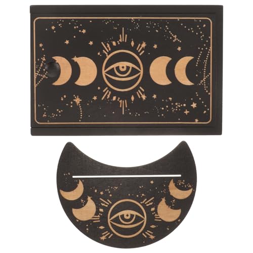 UPKOCH 1 Satz Tarot-Karten-Box Tarotkartenetui Tarot-Fall Tarot-anzeige Kasse Kleine Kisten Schmuck Inhaber Einzigartig Andenken Planke Schatz Fangen Thematisiert Black Hölzern von UPKOCH