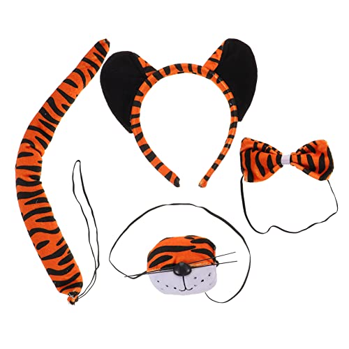 UPKOCH 1 Satz Tiger-Anzug Halloween-Kostüm Kleinkind Tierkostüm für Kinder Tiger Kostümzubehör Lammohren Kostüm Tiger die Ohren Tier-Cosplay-Kit Cosplay-Tiger-Kostüm Tigerschwanz Stoff von UPKOCH