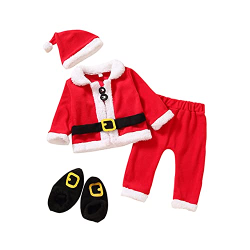 UPKOCH 1 Satz Vierteiliges Weihnachtsset Weihnachts-Cosplay-Kostüm Kinderanzüge für Jungen weihnachtsanzug weihnachtskleider Weihnachtsmann-Kleidung für Baumwolle von UPKOCH