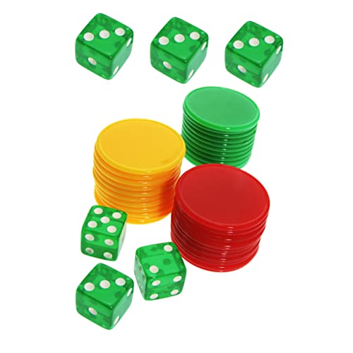 UPKOCH 1 Satz Würfel-chip-Set Kidcraft-spielset 6-seitiger Spielwürfel Lernzähler-chip Leere Würfel Tragbare Würfelspiel-Requisite Tragbare Pokerchips Leere Chipkarte Kunststoff Acryl von UPKOCH