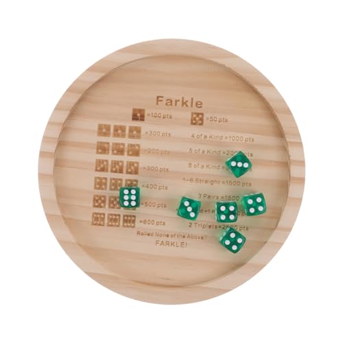 UPKOCH 1 Satz Würfeltablett Familien-würfelspiel Würfelschale Zum Rollen Farkle Klassisches Würfelspiel Aktivitätswürfel Würfelspiel-spielset Party-würfelrollen-tablett Hölzern Beige von UPKOCH