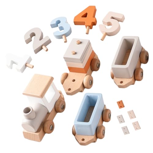 UPKOCH 1 Satz Zug holzspielzeug für Zugset geburtstagsgeschenk train kid toys pädagogisches Blockspielzeug pädagogisches hölzern Light Brown von UPKOCH