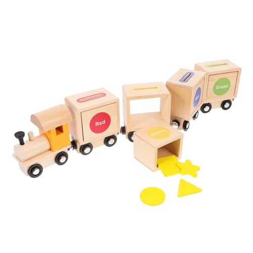 UPKOCH 1 Satz hölzerner Zug Holzpuzzle kinderspielzeug sortierspielzeug Holz Zug holzspielzeug Kleiner Roboter Puzzle-Magnet Zug zusammengebautes Lernspielzeug von UPKOCH