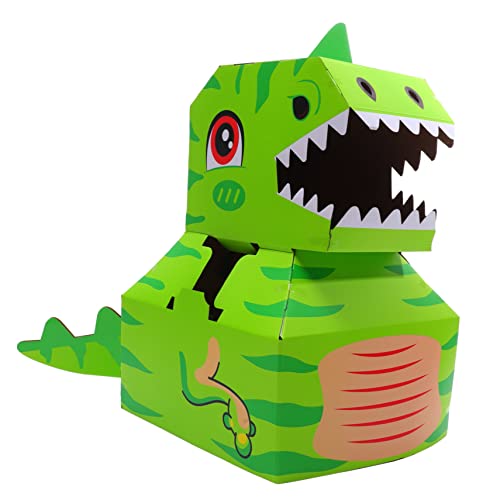 UPKOCH 1 Satz tragbarer Karton Puzzle-Spielzeug vorgeben Tierspielzeug Papppuzzle Kinder bastelset basteln für Kinder tragbare Dinosaurier aus Papierkarton tragbares DIY-Spielzeug Green von UPKOCH