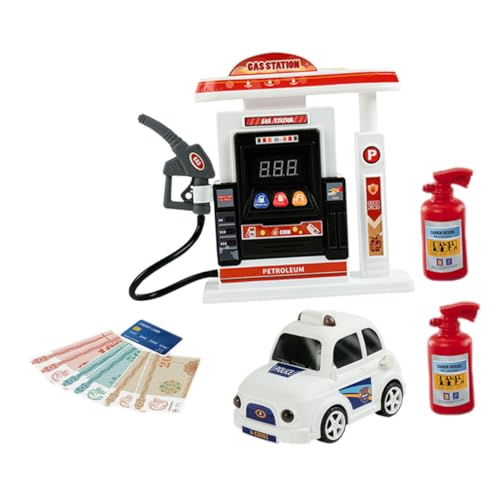 UPKOCH 1 Set Autospielzeug Für Batterien Puppenwagen Spielzeuge Auto Lernfahrzeug Tankstellenmodell Selber Machen Mini-tankstellen-ornament Plastik Weiß von UPKOCH