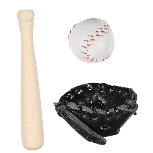 UPKOCH 1 Set Baseball Modell Mini Häuser Puppenhaus Zubehör Baseball Handschuh Zum Miniatur DIY Zubehör Mini Baseballschläger Schlüsselanhänger Für Kleine von UPKOCH