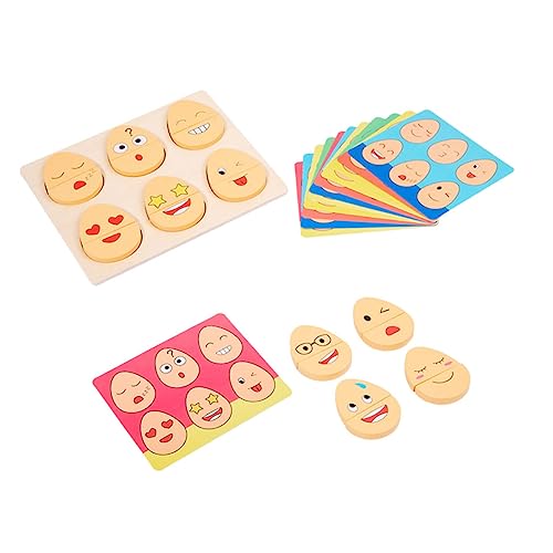 UPKOCH 1 Set Bausteine ​​ Puzzles Für Kleinkinder Kinderspielzeug Kinderpuzzles Für Kleinkinder Für Babys Kinderpuzzles Ausdruckspuzzle Bausteine ​​Puzzlespielzeug Holz von UPKOCH