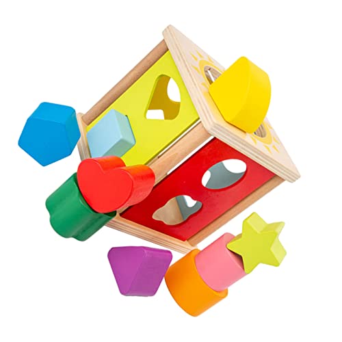 UPKOCH 1 Set Geometrisches Holzspielzeug Für Intelligentes Lernspielzeug Für Vorschulkinder Kognitive Entwicklung Montessori Geometrische Bausteine Educational Toy von UPKOCH