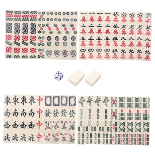 UPKOCH 1 Set Harz Reise Tischspiel Mahjong Zarte Mini Mahjong Reise Mahjong Spielzeug Reise Tischspiel Requisiten von UPKOCH