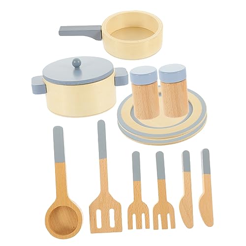 UPKOCH 1 Set Küchenspielset Zubehör Interaktives Spielset Mit Kochgeschirr Spielküchenzubehör Kochgeschirr Kits Zum Spielküche Aus Holz von UPKOCH