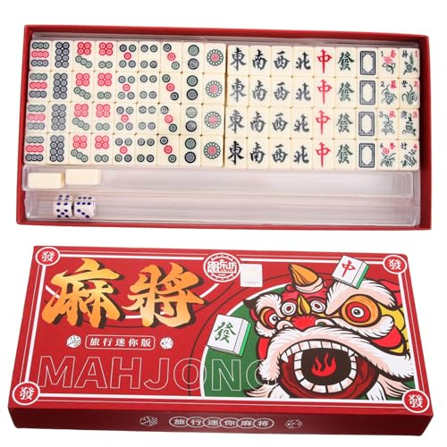 UPKOCH 1 Set Mini Mahjong Reise Tischspiel Mahjong Traditionelle Chinesische Version Mahjong Reisespielzeug Mahjong Requisiten Mahjong Spiel Mahjong Mahjong Set Mahjong Spielzeug von UPKOCH