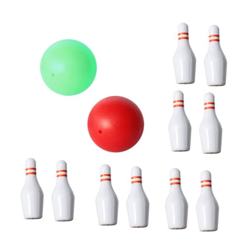 UPKOCH 1 Set Puppenhaus Bowling Miniatur Sportmodell Bowling Pin Mini Puppenhaus Zubehör Puppenhaus Dekoration Simulation Mini Bowling Kugel Kleine Bowling Pins Puppenhaus von UPKOCH