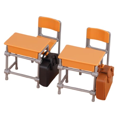 UPKOCH 1 Set Schreibtisch Schultasche Modell Puppenhaus Schreibtisch Und Stuhl Puppenschulschreibtisch Puppenhaus Schulbedarf Puppenhaus Miniatur Zubehör Puppenhausmöbel von UPKOCH