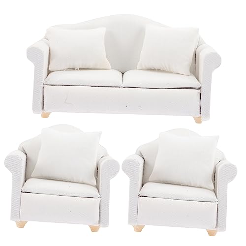 UPKOCH 1 Set Set Minimöbel Minicouch Für Sofas Kinderspielzeug Minispielzeug Wohnaccessoires Kindercouch Kindercouch Sofas Miniaturmöbel Minihausmöbel Baumwollstoff Weiß von UPKOCH