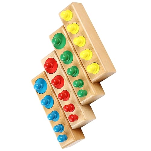 UPKOCH 1 Set Sockel Zylindrisches Für Kleinkinder Kinderspielzeug Bausteine ​​Für Kleinkinder Trainingsspielzeug Kinderspielzeug Lernspielzeug Holzklötze Buntes Holz von UPKOCH