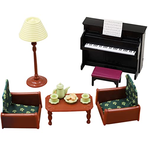 UPKOCH 1 Set Sofa Klavier Teeservice Stehlampe Möbelzubehör Kindersofa Miniatur Musikinstrument Mikro Landschaftsmöbel Kindertisch Und Stühle Mini Couch Für Kunststoff von UPKOCH