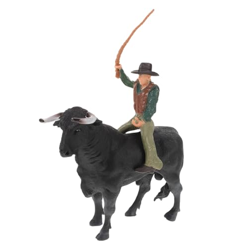 UPKOCH 1 Set Stierkampf Modell Cowboy Kuh Spielzeugstier Handwerk Stier Energy Drink Aufblasbares Kostüm Highland Kuh Figur Stierkämpfer Und Stierfigur Stier Modell Kuh Rodeo von UPKOCH