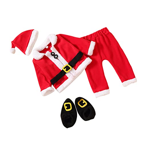 UPKOCH 1 Set Weihnachten Vierteiliges Set Festival Outfit Maskerade Outfit Weihnachten Cosplay Kostüm Weihnachtskleidung Weihnachtsbedarf Weihnachtskleidung Anzug Kinderkleidung von UPKOCH