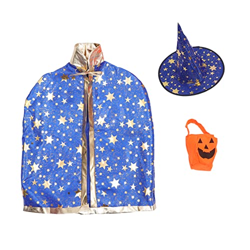 UPKOCH 1 Set Wizard Cape Und Hut Mit Kürbisbeutel Kinder Cosplay Halloween-kostüme Requisiten von UPKOCH