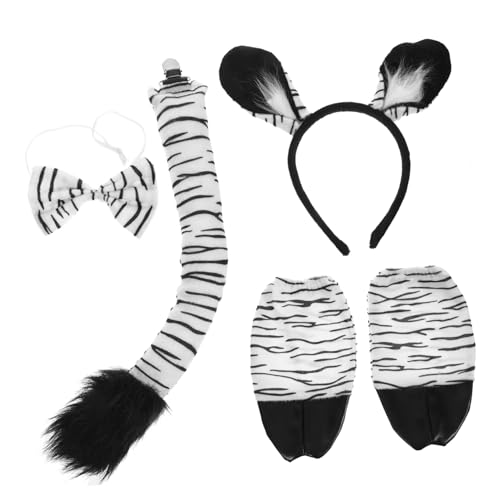 UPKOCH 1 Set Zebra Kostüm Tier Stirnband Halloween Cosplay Zubehör Zebra Ohren Stirnband Zebra Handschuh Zebra Stirnband Party Dekoratives Stirnband Zebra Kopfschmuck Ohren von UPKOCH