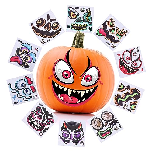 UPKOCH 10 STK Halloween-wandtattoos Halloween-kürbis-Aufkleber Kürbislaterne-gesichtsaufkleber Halloween-partyzubehör Auto-dekor Kürbis-gesichtsabziehbilder Halloween-Dekorationen Papier von UPKOCH