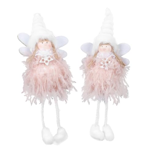 UPKOCH 10 STK Weihnachtsschmuck Engel Mädchen Ornament schöne Puppendeko kleine Puppe Figur weihnachtsengel weihnachtsbaumdeko Spielzeug Puppendekoration Hübsche Puppe Baumwolle Rosa von UPKOCH