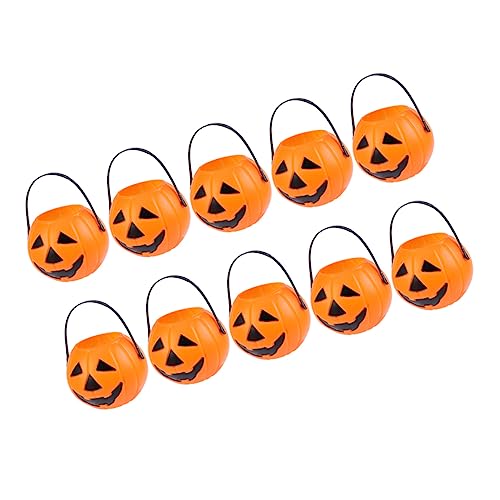 UPKOCH 10 Stk Kürbis Süßer Halter Halloween-süßigkeitshalter Kürbishalter Halloween- Halloween Tragbarer Kürbiseimer Halloween-goodie-bags Kürbis-bonbonfass Kürbis-eimer- Orange von UPKOCH