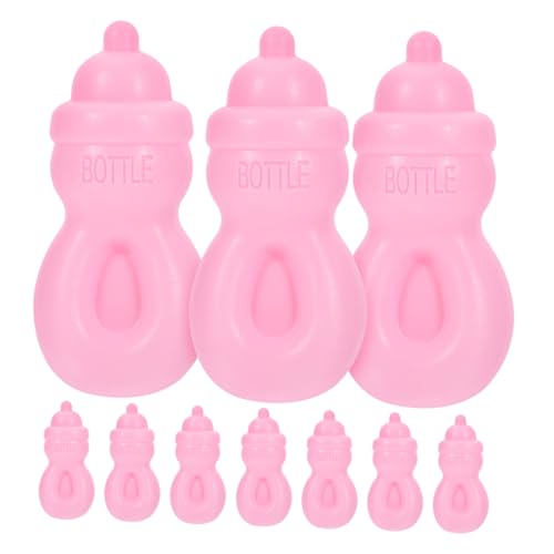 UPKOCH 10 Stück Babyflasche Miniatur-puppenflaschen Sofortig Stillen Babys Mini-milchflaschen Babypuppenflaschen Kleine Trinkflasche Geben Vor, Hausspielzeug Zu Sein Plastik Rosa von UPKOCH