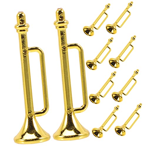 UPKOCH 10 Stück Musikinstrumentenmodell Trompete Mini Musikinstrumente Puppenhaus Musikinstrumente Miniatur Kleines Saxophon Mini Zeug Machen Sie Daraus Eine Winzige Mini Geige Goldener von UPKOCH